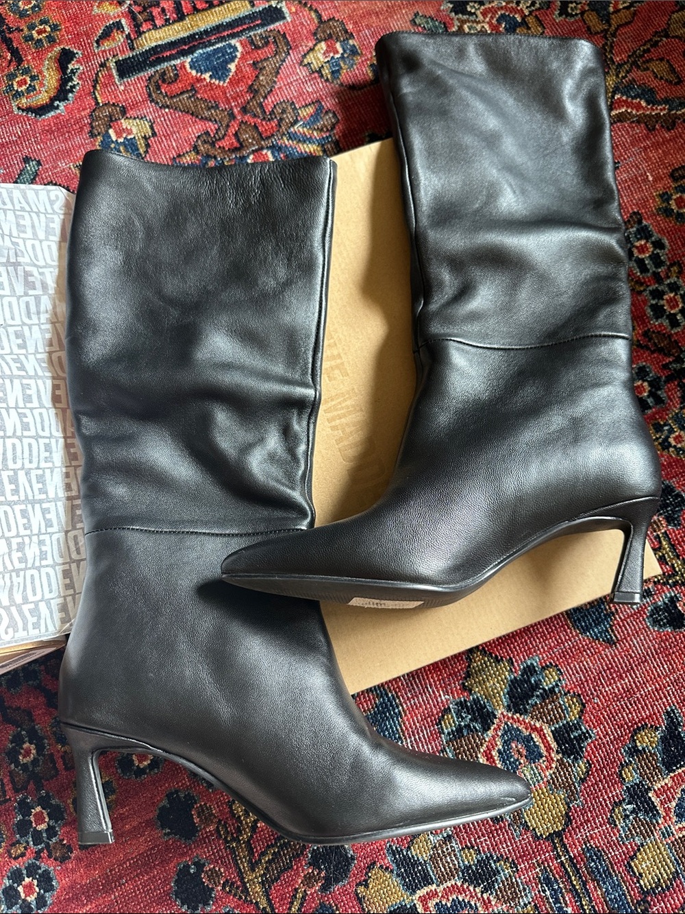 Steve Madden Lavan Black Leather Boots
